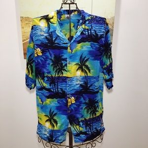 Bamboo | Blue Sunset Rayon Hawaiian Shirt XL